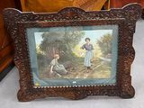 une photo d'une photo représentant un garçon et une fille dans les bois