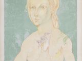 une image d'un tableau représentant une femme avec une fleur dans les cheveux
