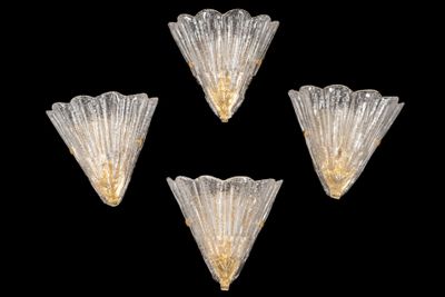 MURANO de Barovier & Toso Suite de quatre appliques murales … - Photo 1