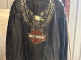 leather jacket with eagle on the back of the jacket