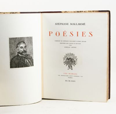 MALLARME, Stéphane. Poésies. Portrait de Stéphane Mallarmé d…