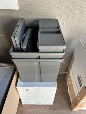 Ensemble de 2 poubelles avec anse + 1 petite et Collecteur p…