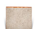 a close up of a wooden box with a white background