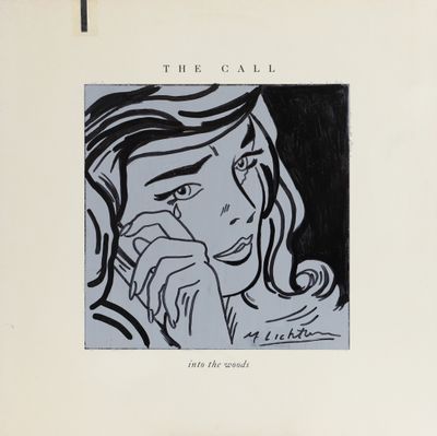 a black and white drawing of a woman with her hand on her chin