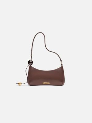 the small leather shoulder bag in brown