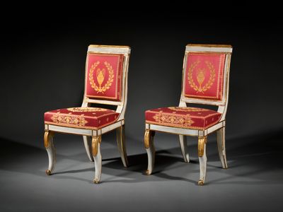 Alexandre MAIGRET (1780-1825) Chaise à dossier plat en bois … - Photo 1