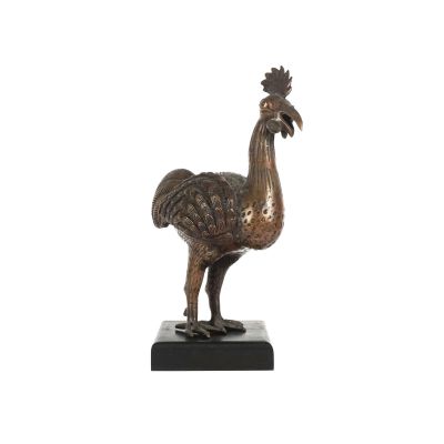 sculpture en bronze représentant un oiseau sur un socle noir
