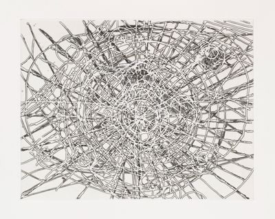 an image of a black and white drawing of a bunch of sticks