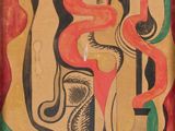an image of a painting of a woman with a snake on her head