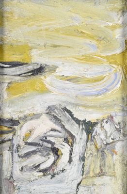 une peinture représentant un vase contenant une fleur