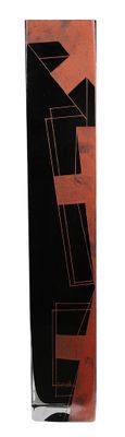 an image of a skateboard with a black and red design