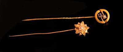 Lot de deux épingles à foulard en or jaune 18 carats (750 millième ),  - Photo 1