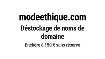 Nom de domaine modeethique.com.