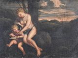 une image représentant un tableau où figurent deux chérensils dans un décor boisé