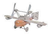a small model of a plane with propellers on a white background