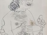 an image of a drawing of a woman with curly hair