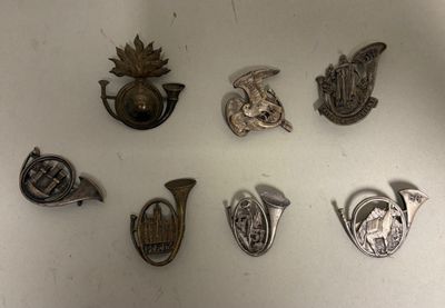 Ensemble de rares insignes de bataillons de Chasseurs Alpins…