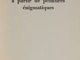 an open book with a black and white title on it