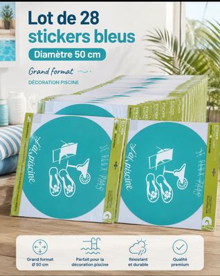 lot de 28 stickers bleus - lot de 28 stickers bleus