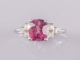 a pink tourmaline and diamond ring