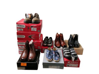 Lot de 10 paires de chaussures dont des chaussures de sécuri…