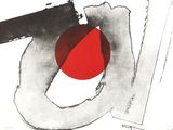 un dessin représentant un cercle rouge dans lequel se trouve un couteau