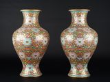 paire de vases chinois en émail cloisonné