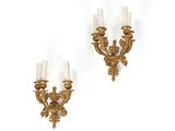 pair of antique wall sconces in the style of louis ii