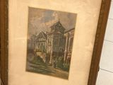 une photo d'une photo représentant une maison, dans un cadre