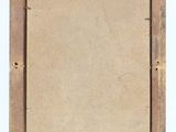 an old wooden picture frame with a piece of paper in it
