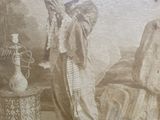 an old picture of a man and a woman playing a musical instrument