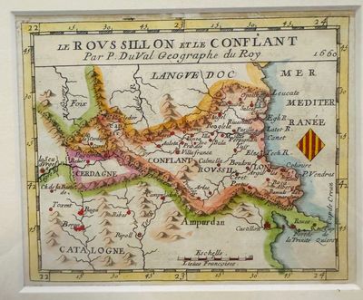 une vieille carte de la région de France dans un cadre blanc