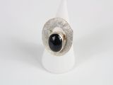 sterling silver ring with black onyxite