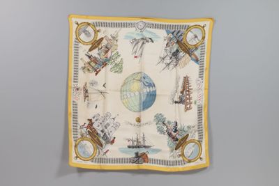 HERMES, Paris. Philippe LEDOUX. "Le tour du monde en 80 jours". Carré  - Photo 1