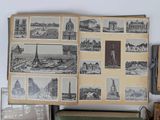 a book with pictures on it sitting on a table