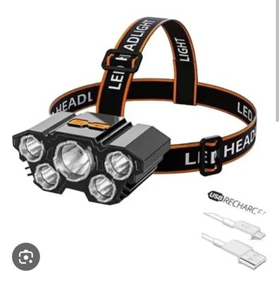 Lampe frontale, se recharge en USB.