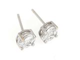 pair of diamond stud earrings on a white background