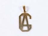 an image of a gold pendant with the letter a on it