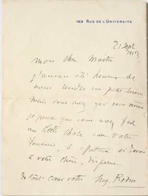 an old handwritten letter from a man who is writing a poem