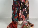 an image of a scarf with a floral pattern on it