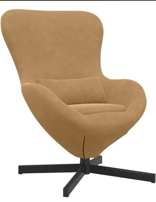 an image of a brown chair with a black base on a white background
