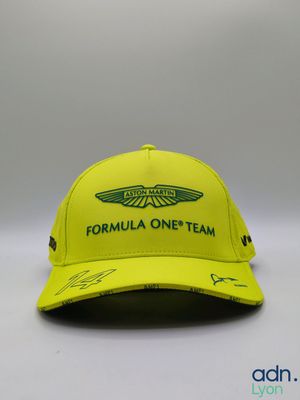 a yellow formula one team cap with a logo on the front