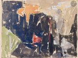 une aquarelle représentant un train sur les rails