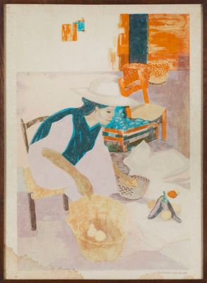 Georges LAMBERT (XXe) Le marché mexicain