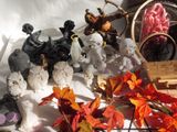 many figurines that are sitting on a table