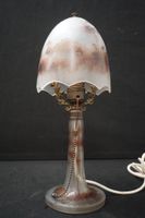 Jolie lampe antique en forme de champignon en verre mat pein… (photo 4)