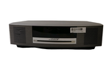 a picture of a black and silver television on a white background