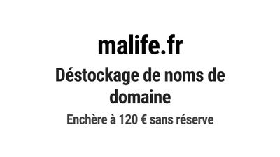 Nom de domaine malife.fr. Catégorie: Média et communication.