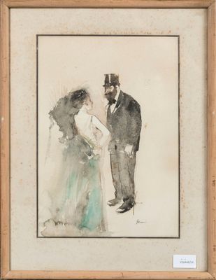 an image of a painting of a man and woman in formal attire