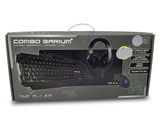 a box with a keyboard and headphones in it